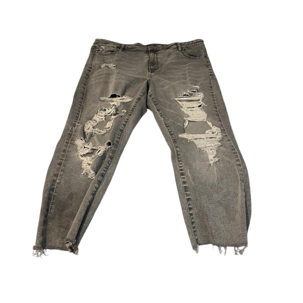 Women’s American eagle high waisted grey distressed denim jeans
